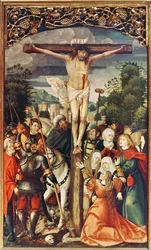 Altarbild mit dem Leben Christi, Detail der Kreuzigung, 1508-17